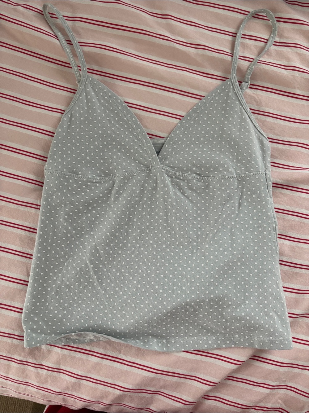 Brandy Melville Light Gray Polka Dot Cami
